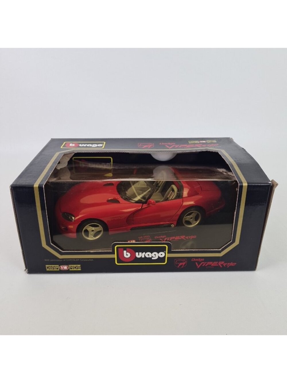 Burago 1992 Dodge Viper RT 10 Red Die Cast 1:18 cod.3025 American Car Vntg